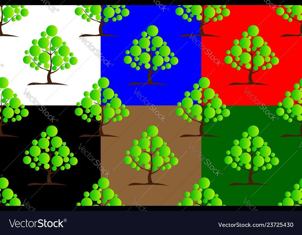 Deciduous tree seamless pattern vector image Deciduous tree seamless pattern