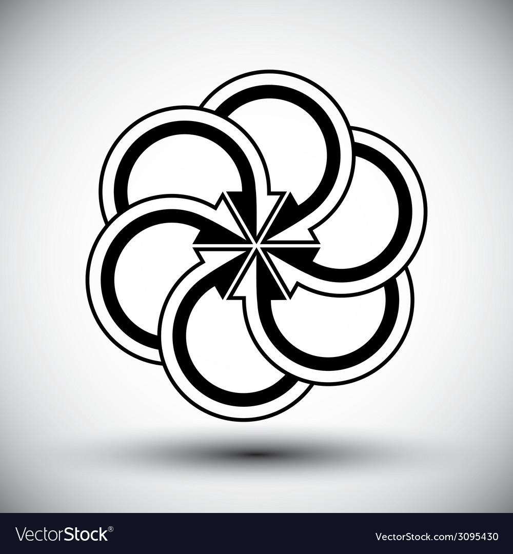 Five arrows loop conceptual icon special abstract