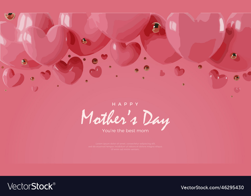 Happy mothers day design with of red balloons