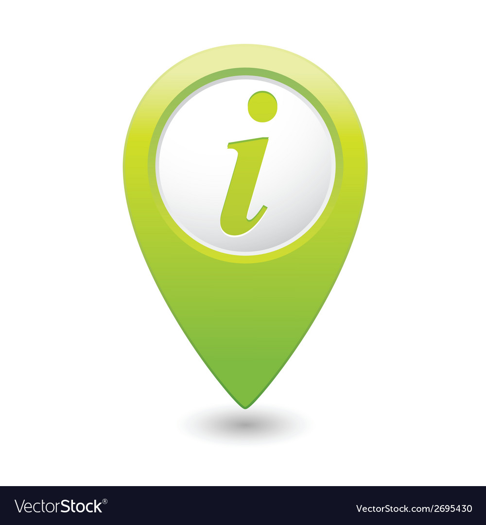 Information icon green map pointer