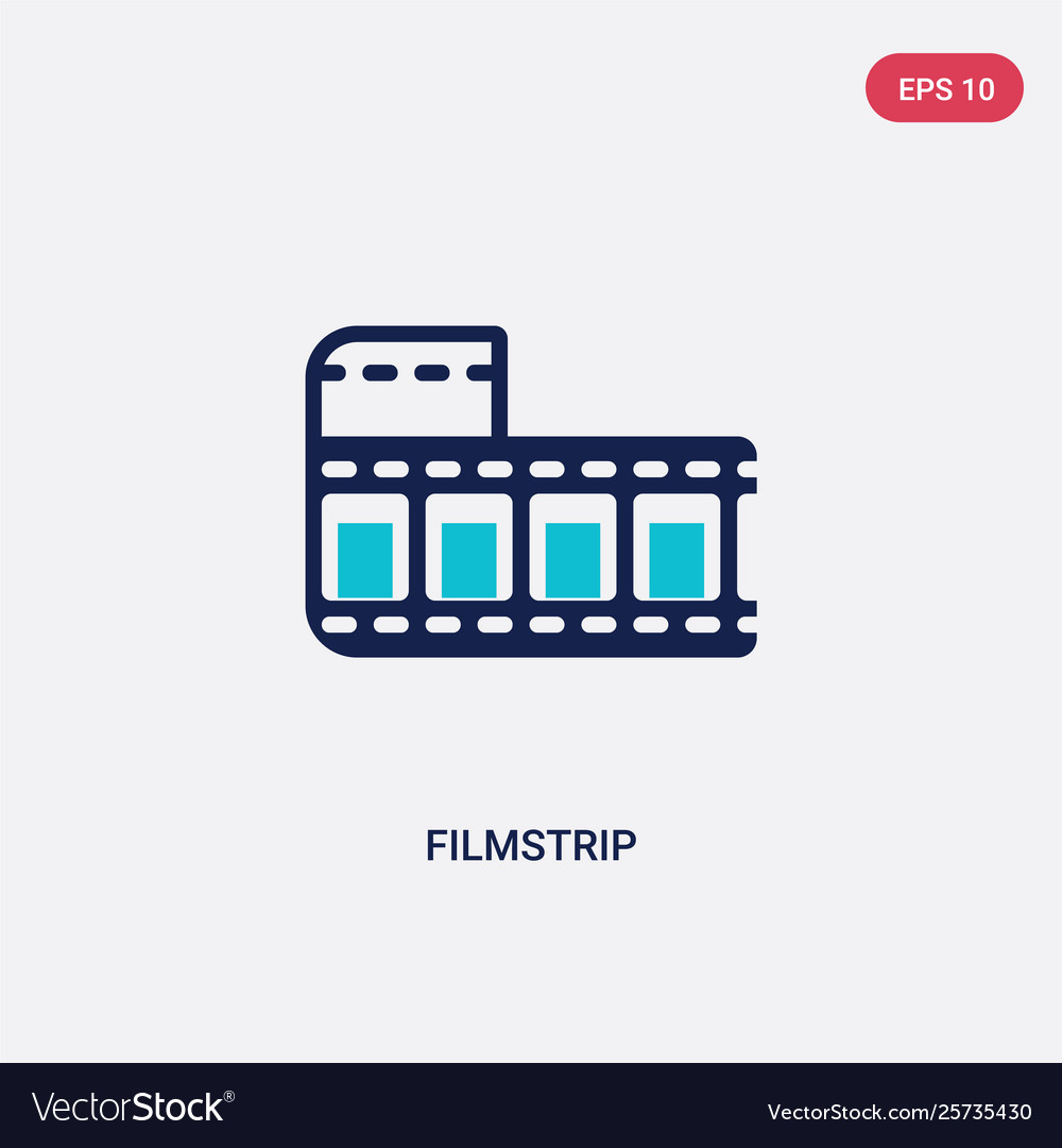 Two color filmstrip icon from cinema concept