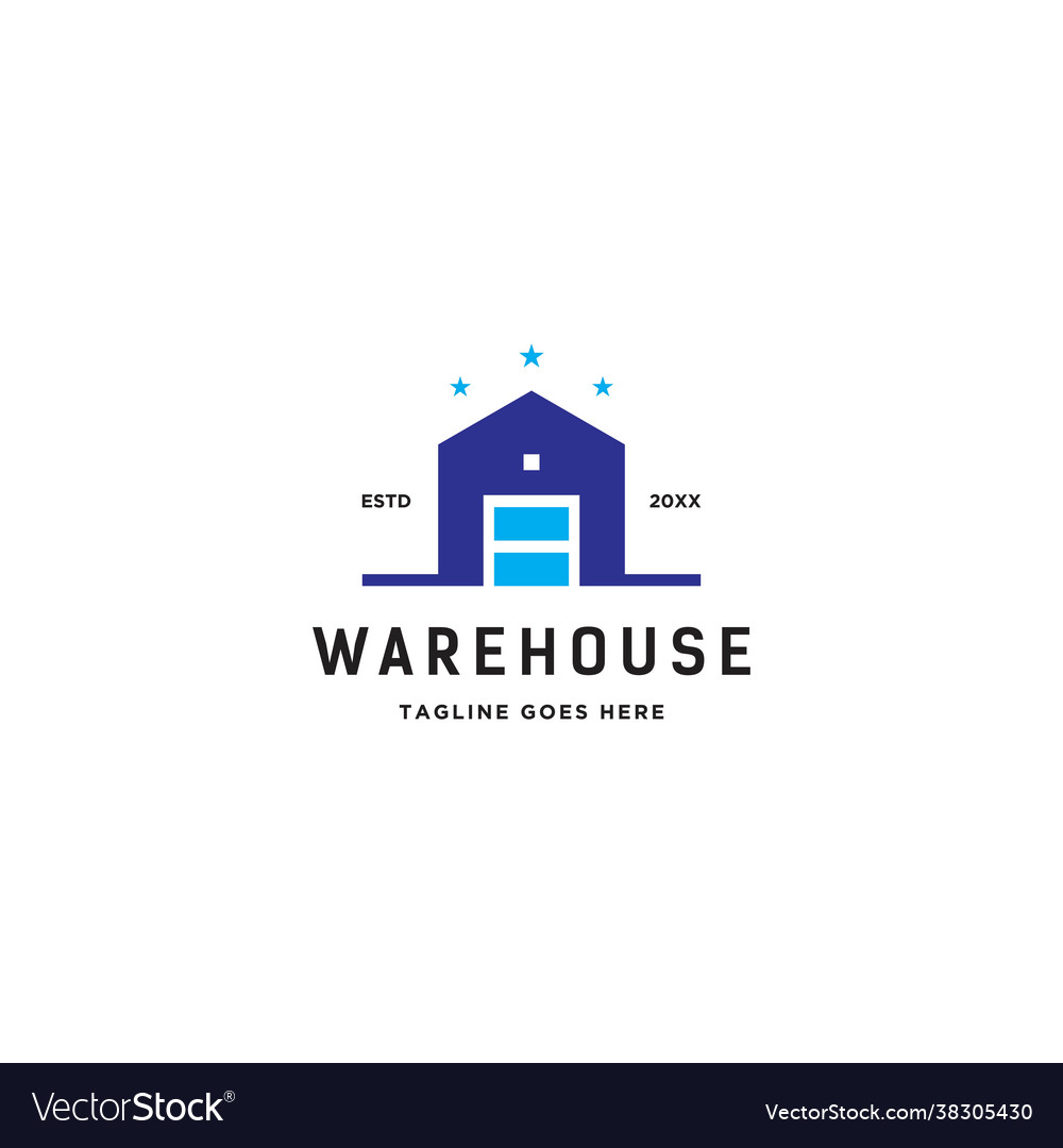 Warehouse building logo Royalty Free Vector Image