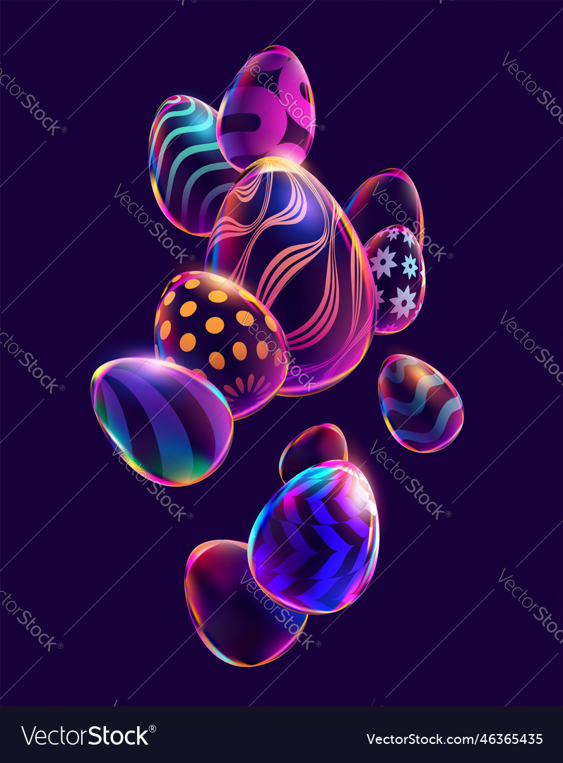 3d easter eggs vector image 3d easter eggs