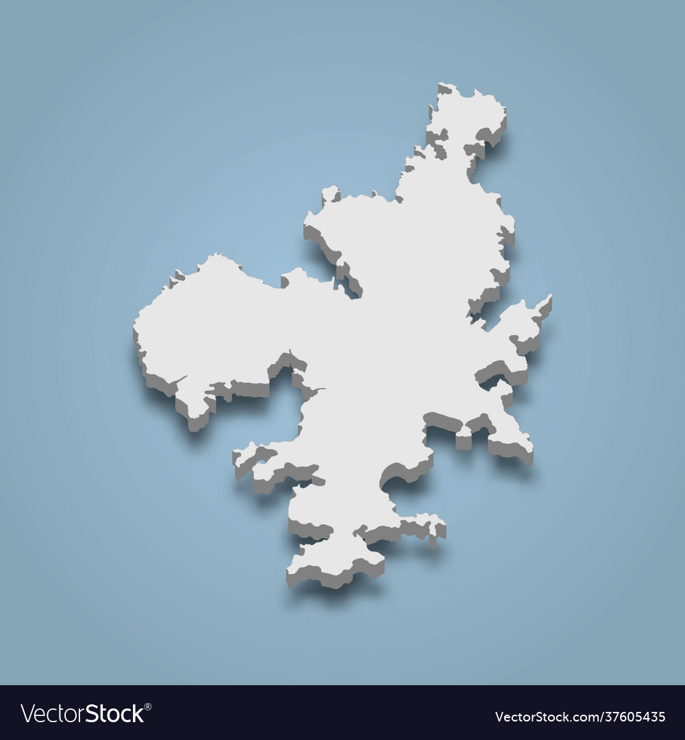 3d isometric map geoje island Royalty Free Vector Image