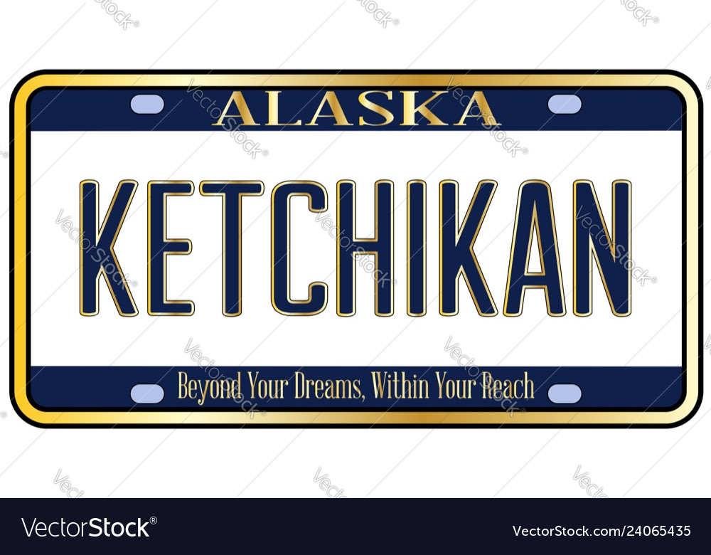 Alaska state license plate mockup with the city