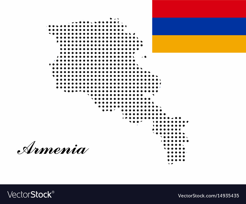 Armenia map with polka dots and the