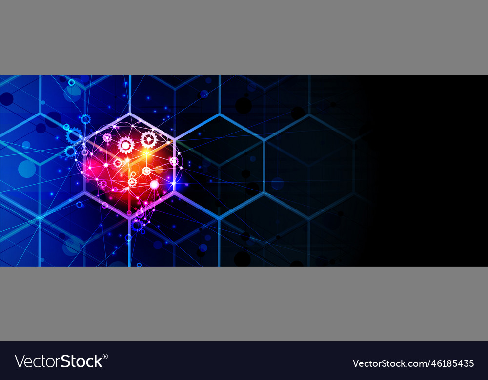 Artificial intelligence technology web background vector image Artificial intelligence technology web background