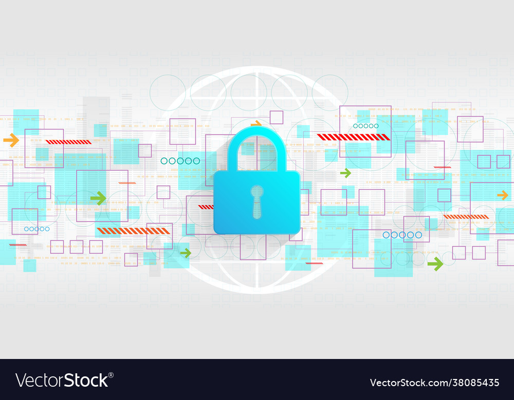 Background secure digital security system vector image Background secure digital security system