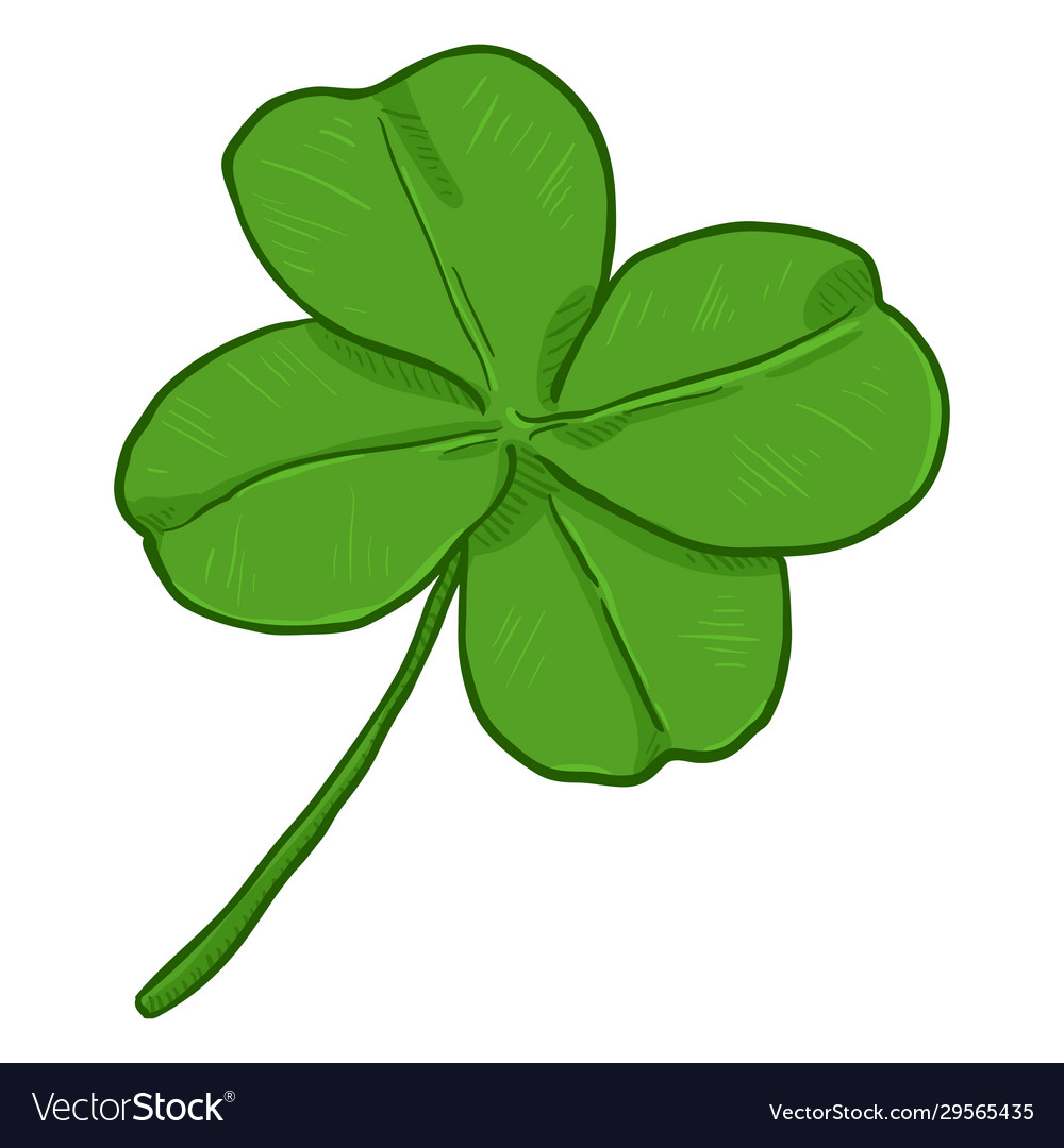 Cartoon - green four-leaf clover the symbol Vector Image