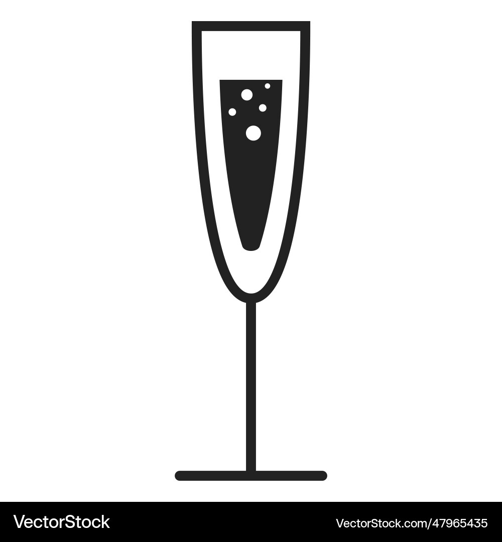Champagne glass flat icon Royalty Free Vector Image