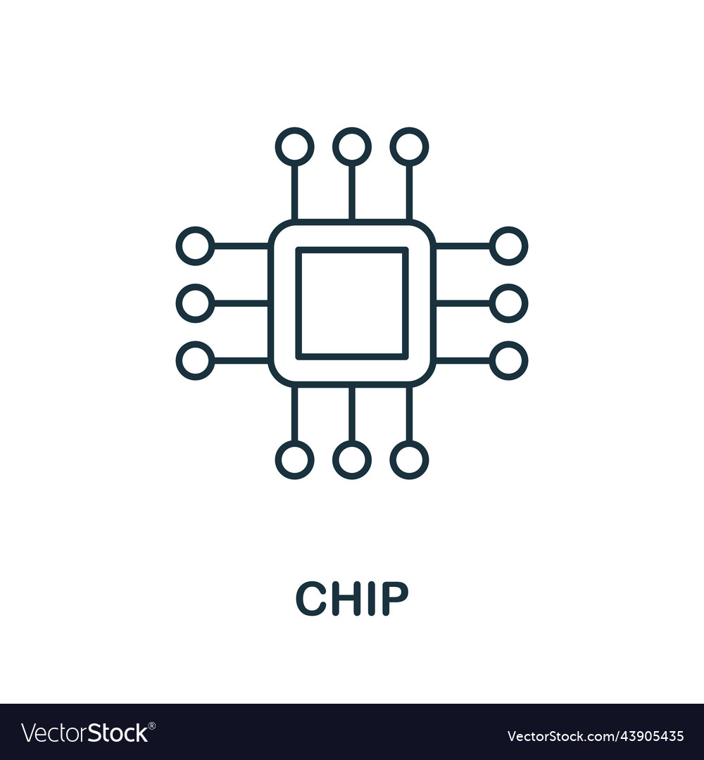 Chip icon simple element from technology vector image Chip icon simple element from technology