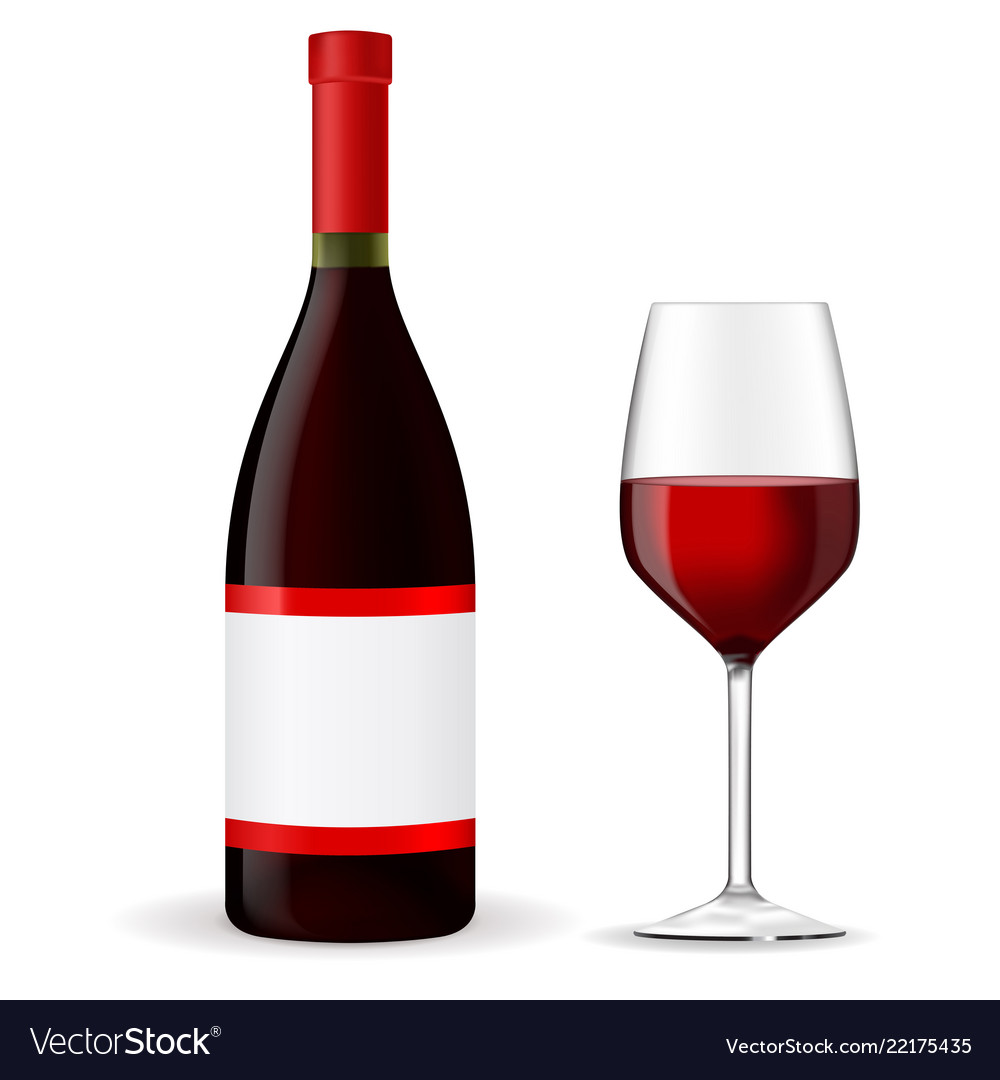 Glas und Flasche Rotwein