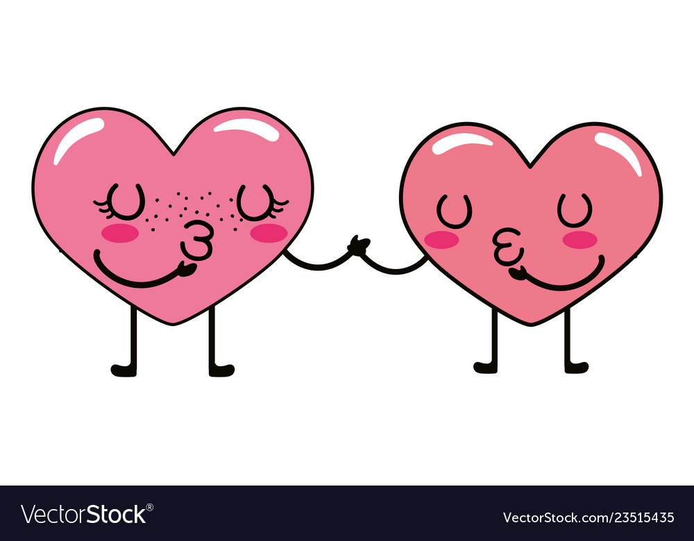 Love heart couple cartoon Royalty Free Vector Image