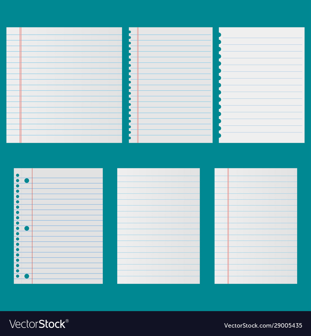 Notebook paper set icon vector image Notebook paper set icon