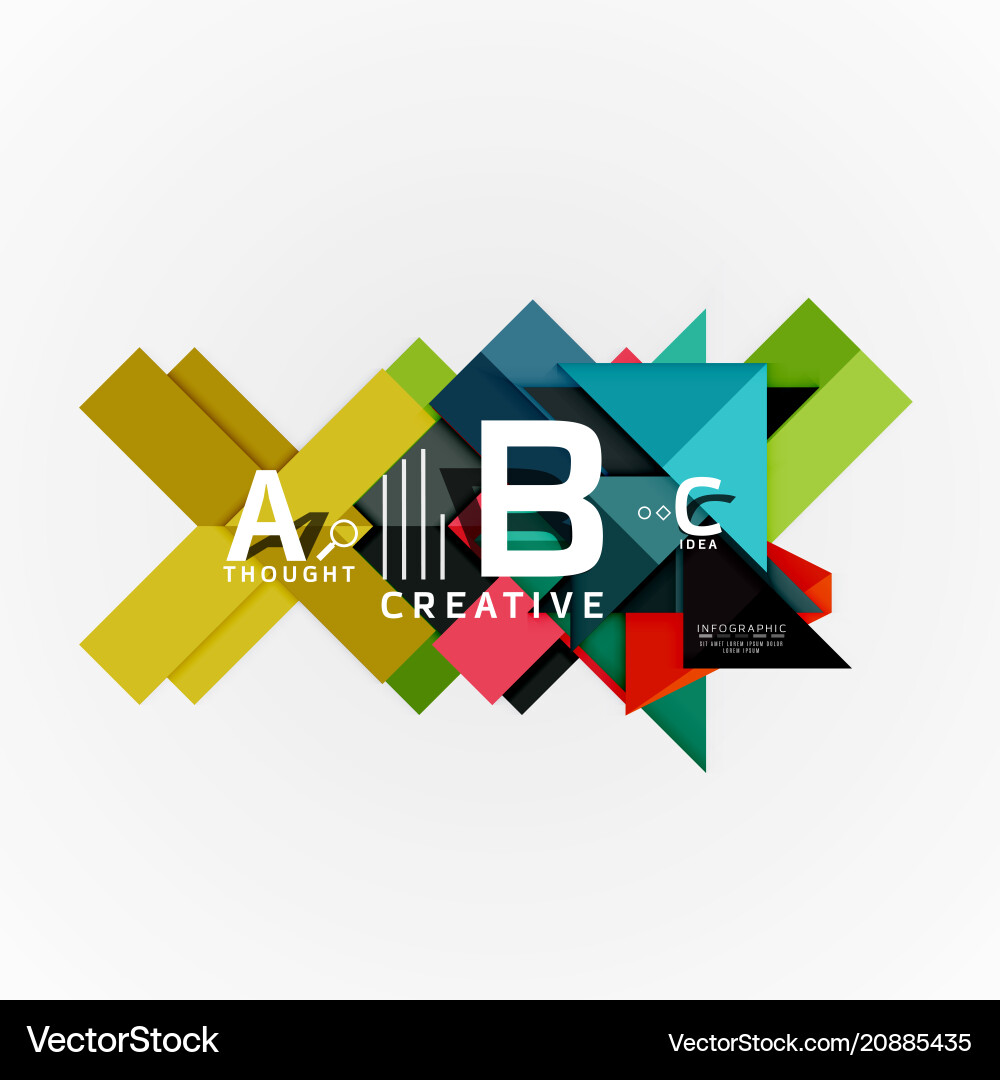 Paper Infographic Banner Template With A B C Vector Image