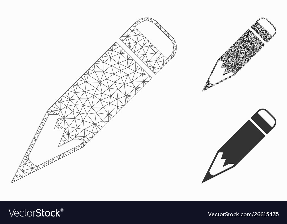 Pencil mesh network model and triangle vector image Pencil mesh network model and triangle