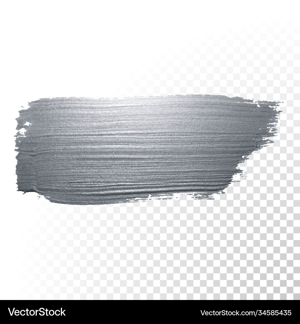 Silver glitter paint brush stroke or abstract dab Vector Image