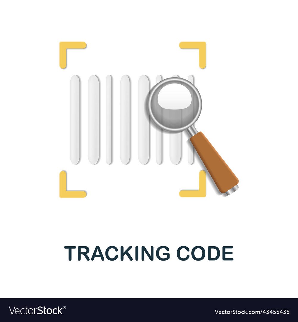 Tracking code icon 3d from e-commerce collection vector image Tracking code icon 3d from e-commerce collection