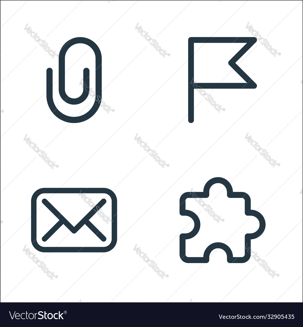 User interface line icons linear set quality vector image User interface line icons linear set quality