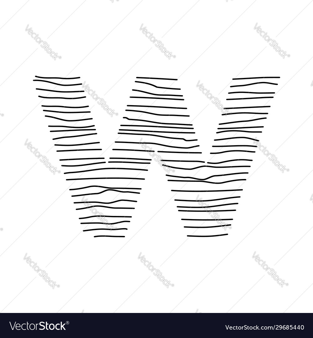 Abstract line initial w vector image Abstract line initial w