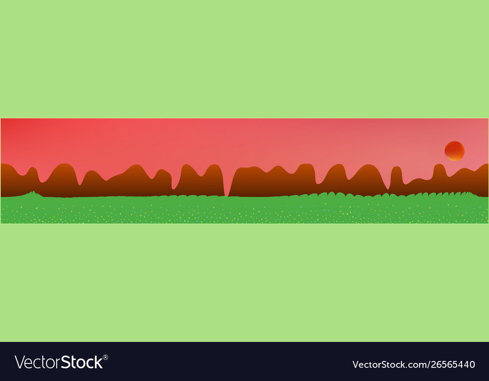 Coral sky and mountains landscape