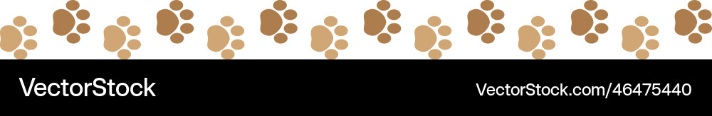 Cute pets dog or cat footprints separator divider Vector Image