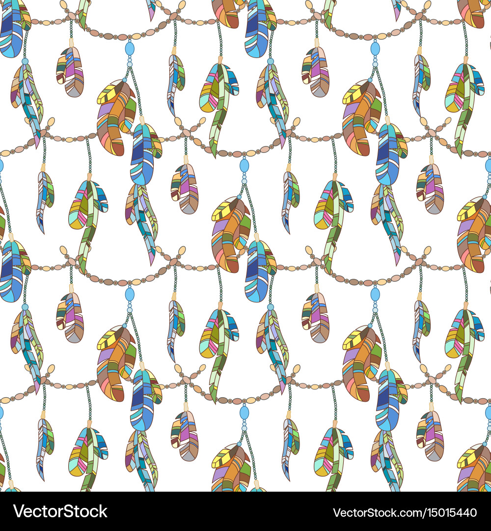Feathers seamless pattern Royalty Free Vector Image