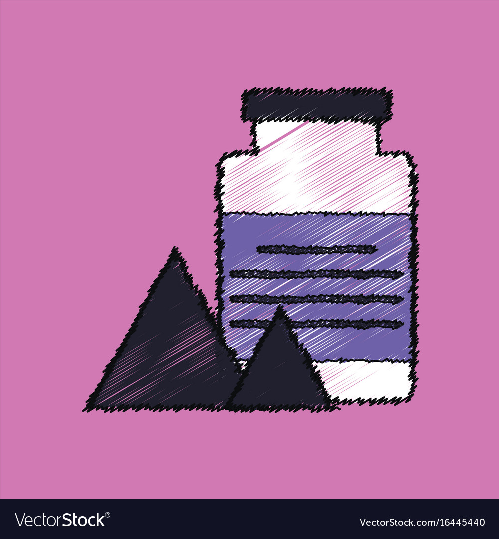 Flat shading style icon jar and pyramids