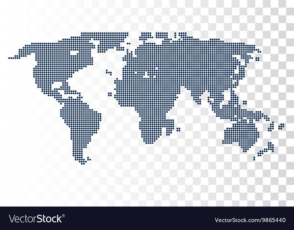 Halftone world map continents for your