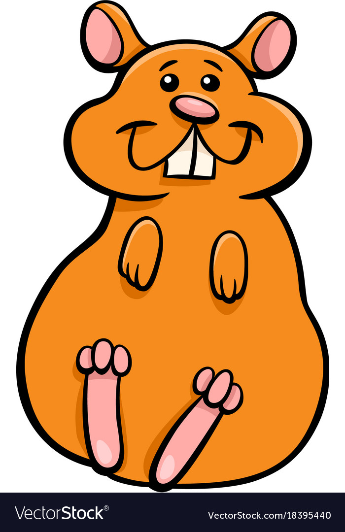 Hamster animal character cartoon Royalty Free Vector Image