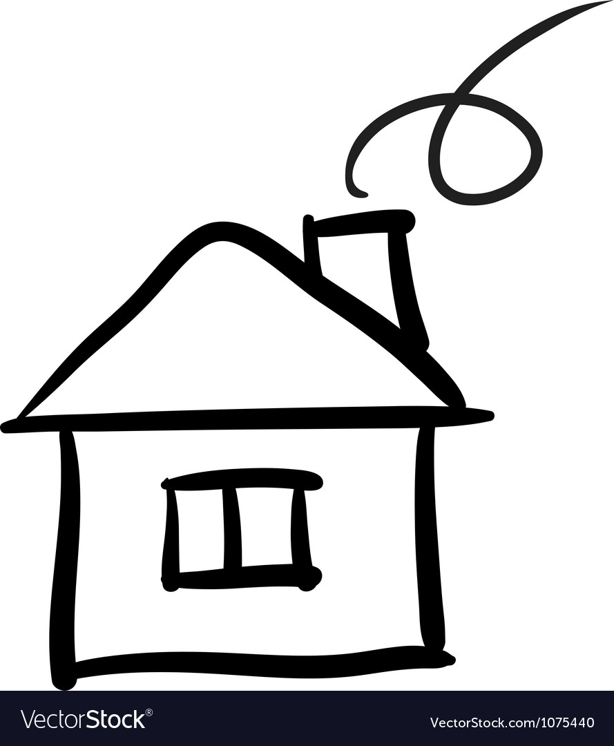 Sketch of wooden house Royalty Free Vector Image