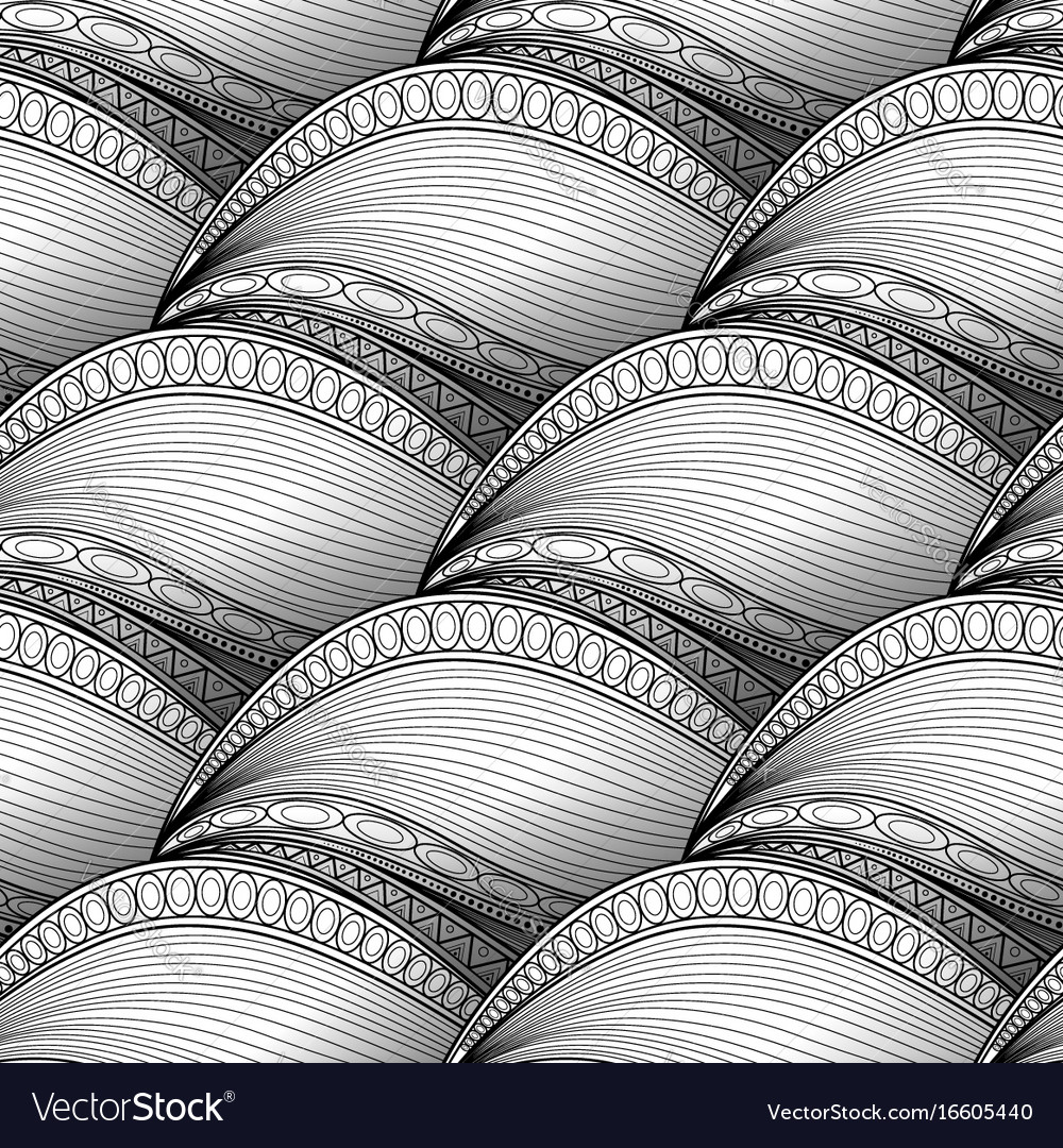 Monochrome wave seamless pattern