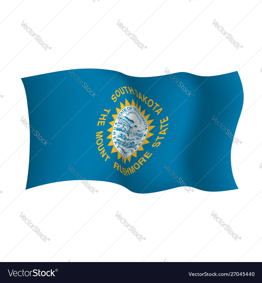 South dakota waving flag mount rushmore state Vector Image