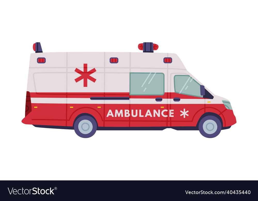 Van or truck with siren as ambulance emergency Vector Image