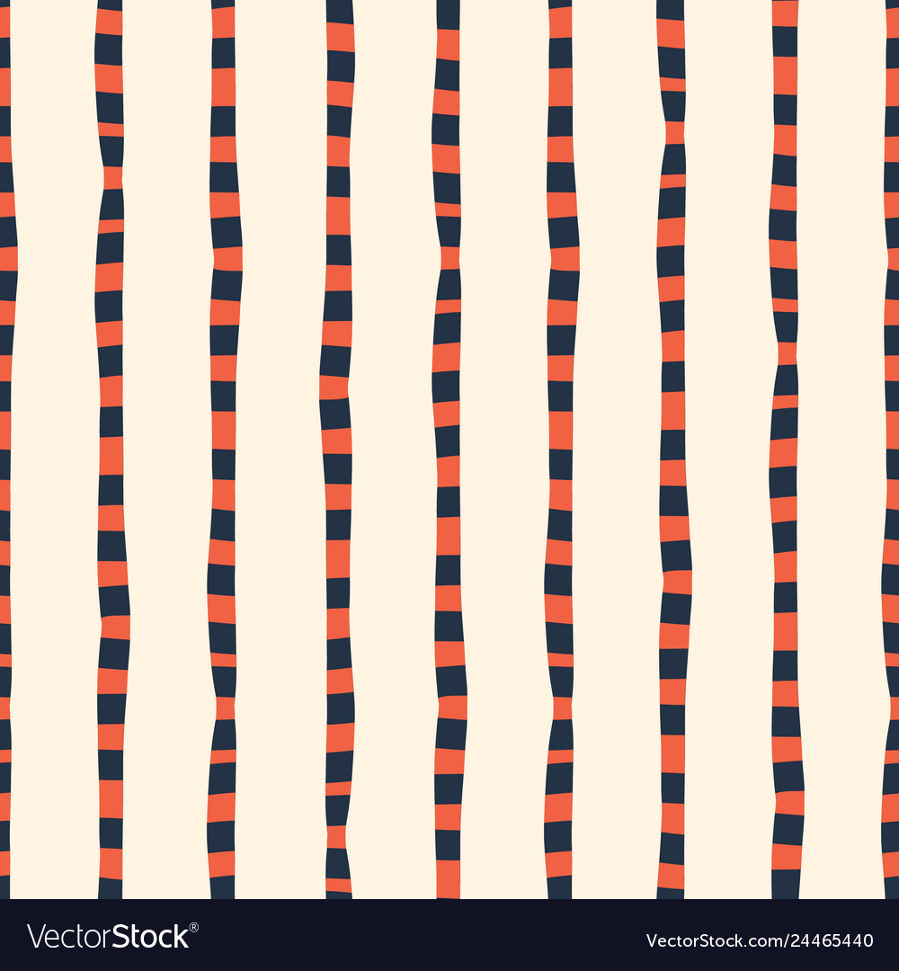 Vertical irregular hand drawn stripes red blue