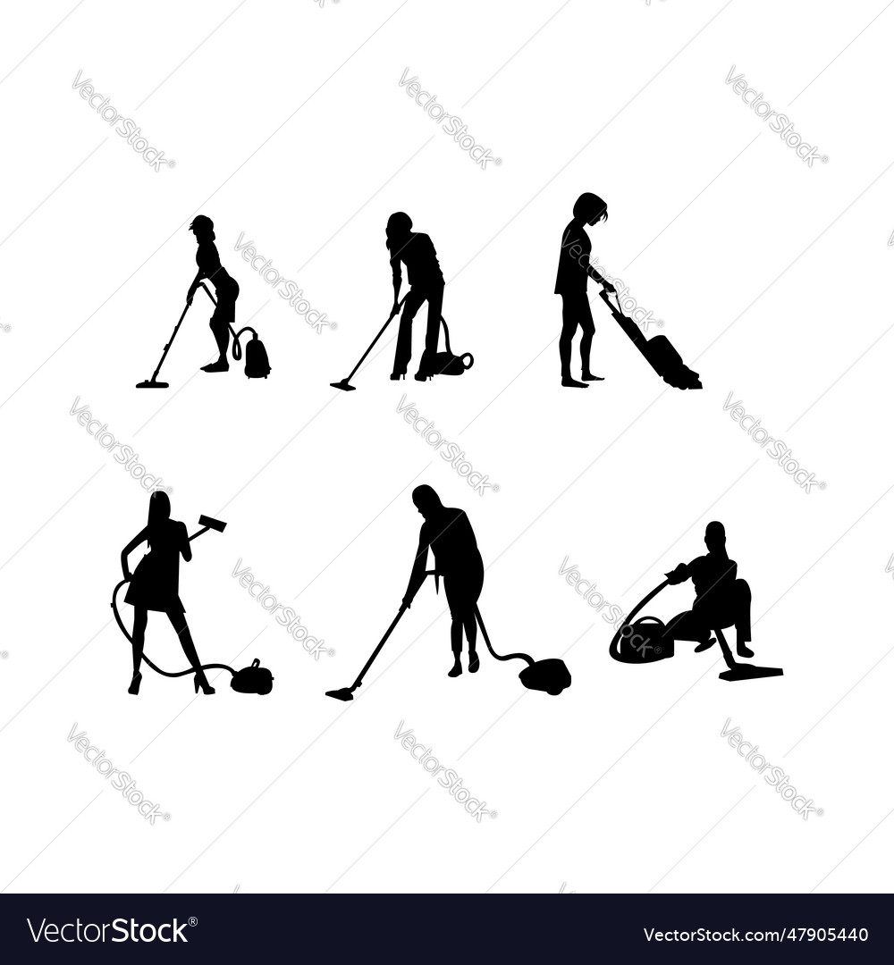 Women with vacuum cleaners Royalty Free Vector Image