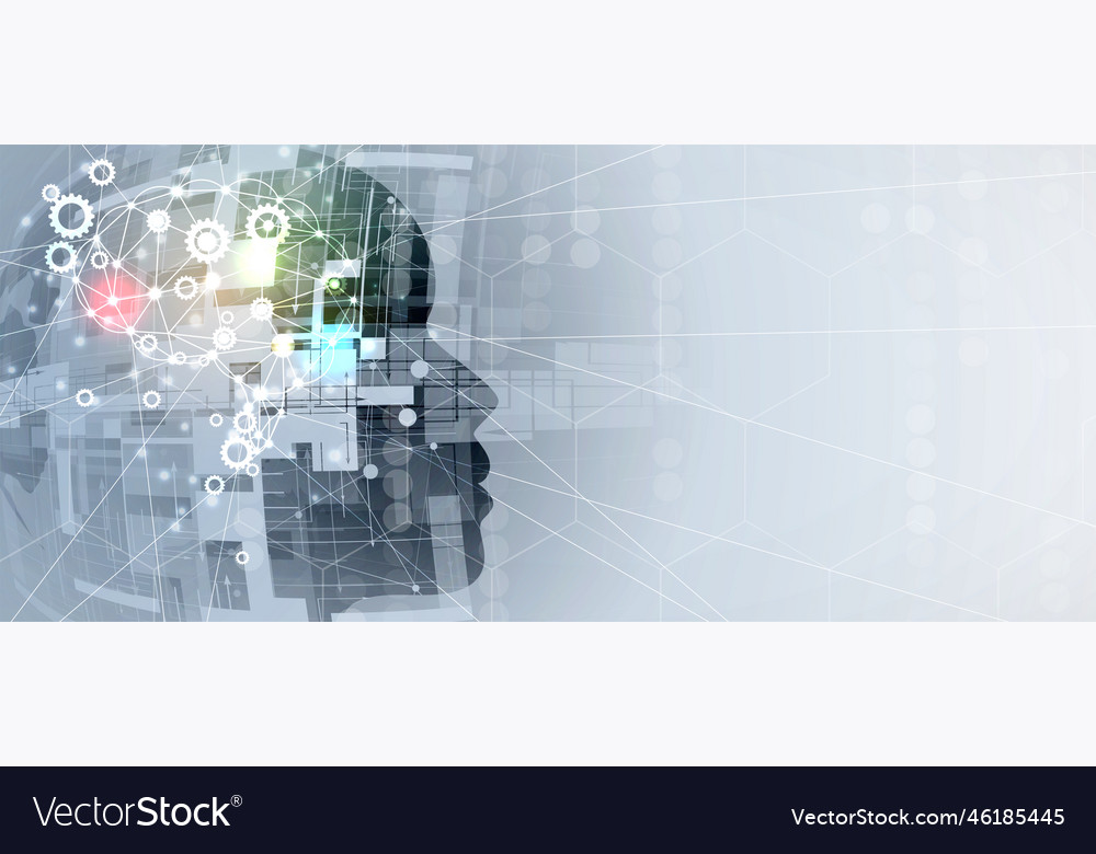 Artificial intelligence technology web background vector image Artificial intelligence technology web background