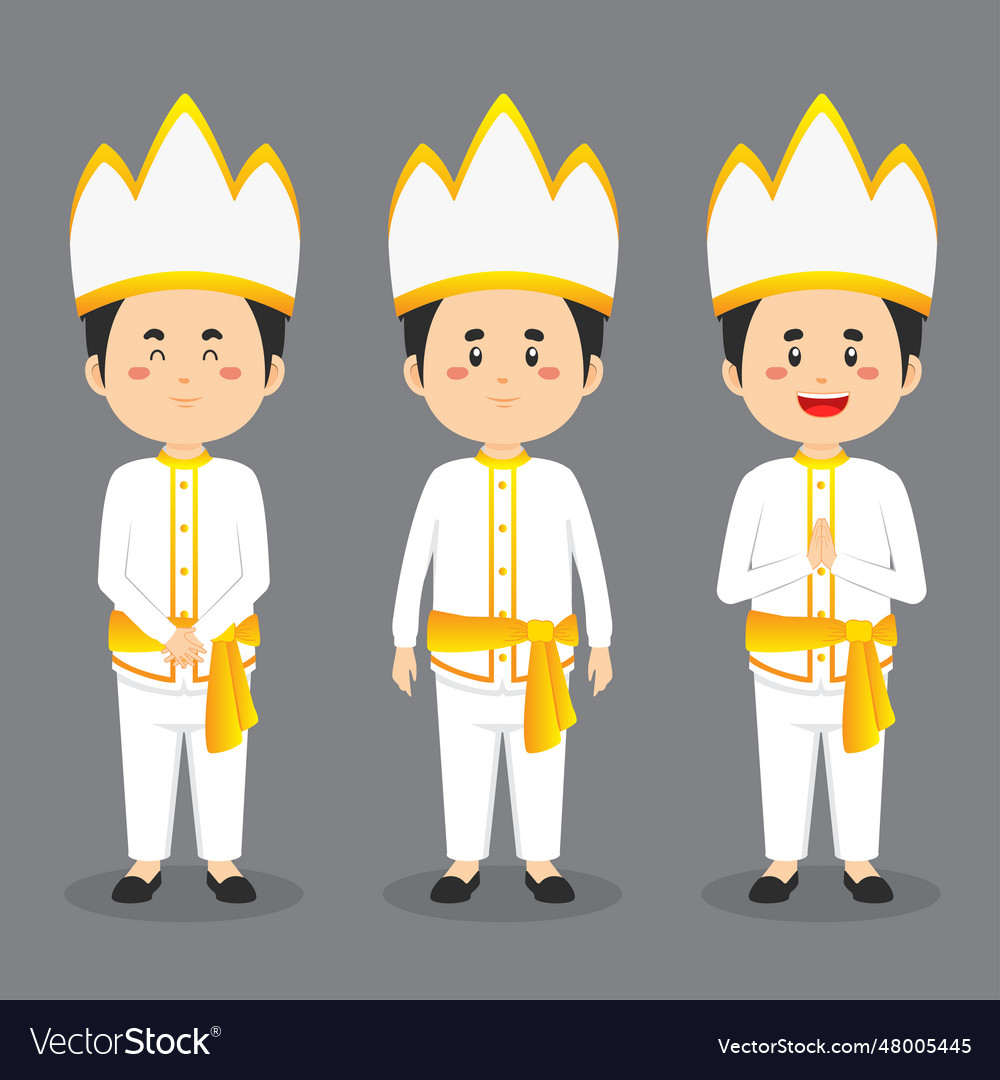 Avatar of a north sulawesi character with various Vector Image