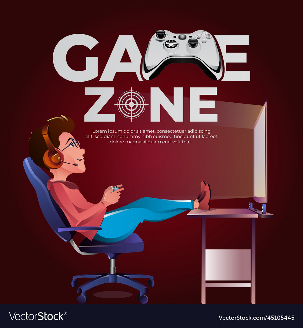 Banner Design Of Game Zone Royalty Free Vector Image