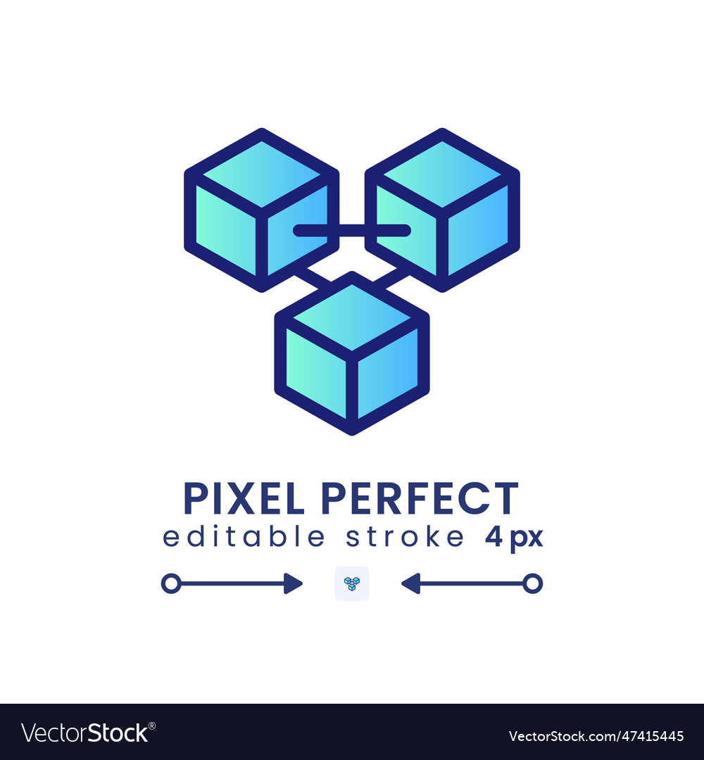Blockchain network gradient fill desktop icon vector image Blockchain network gradient fill desktop icon