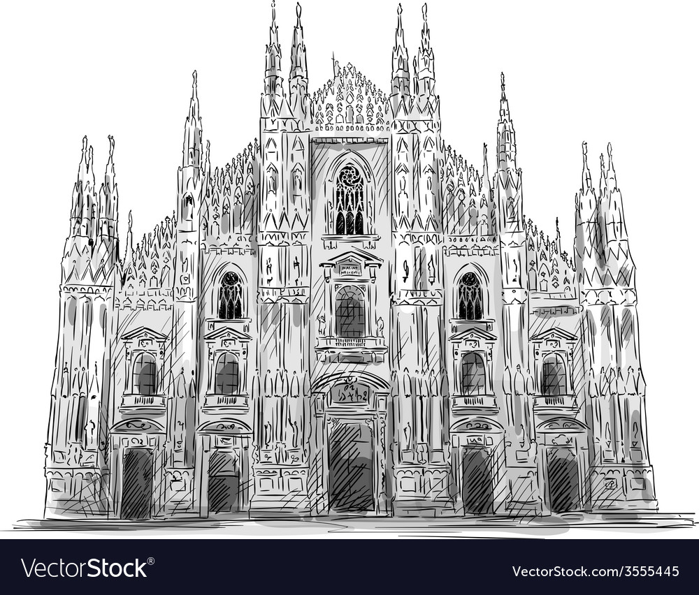 Duomo di milano Royalty Free Vector Image - VectorStock