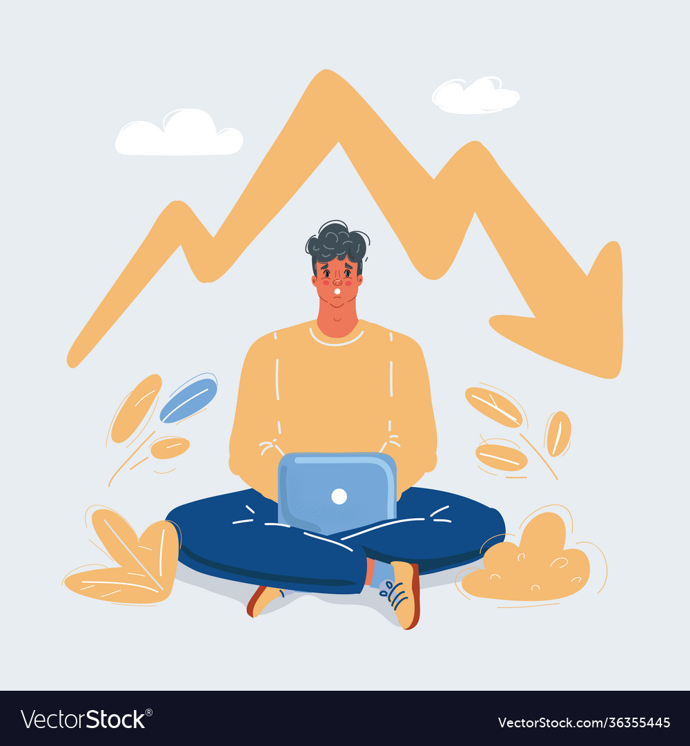 Falling graph vector image Falling graph