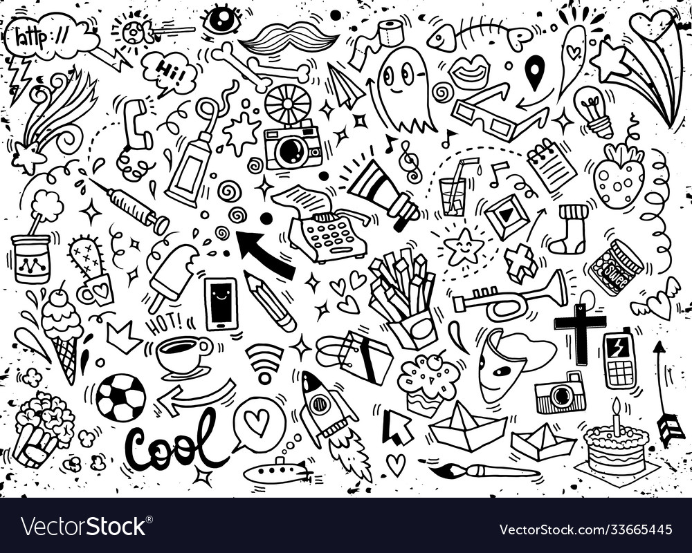 Hand drawing doodle Royalty Free Vector Image - VectorStock