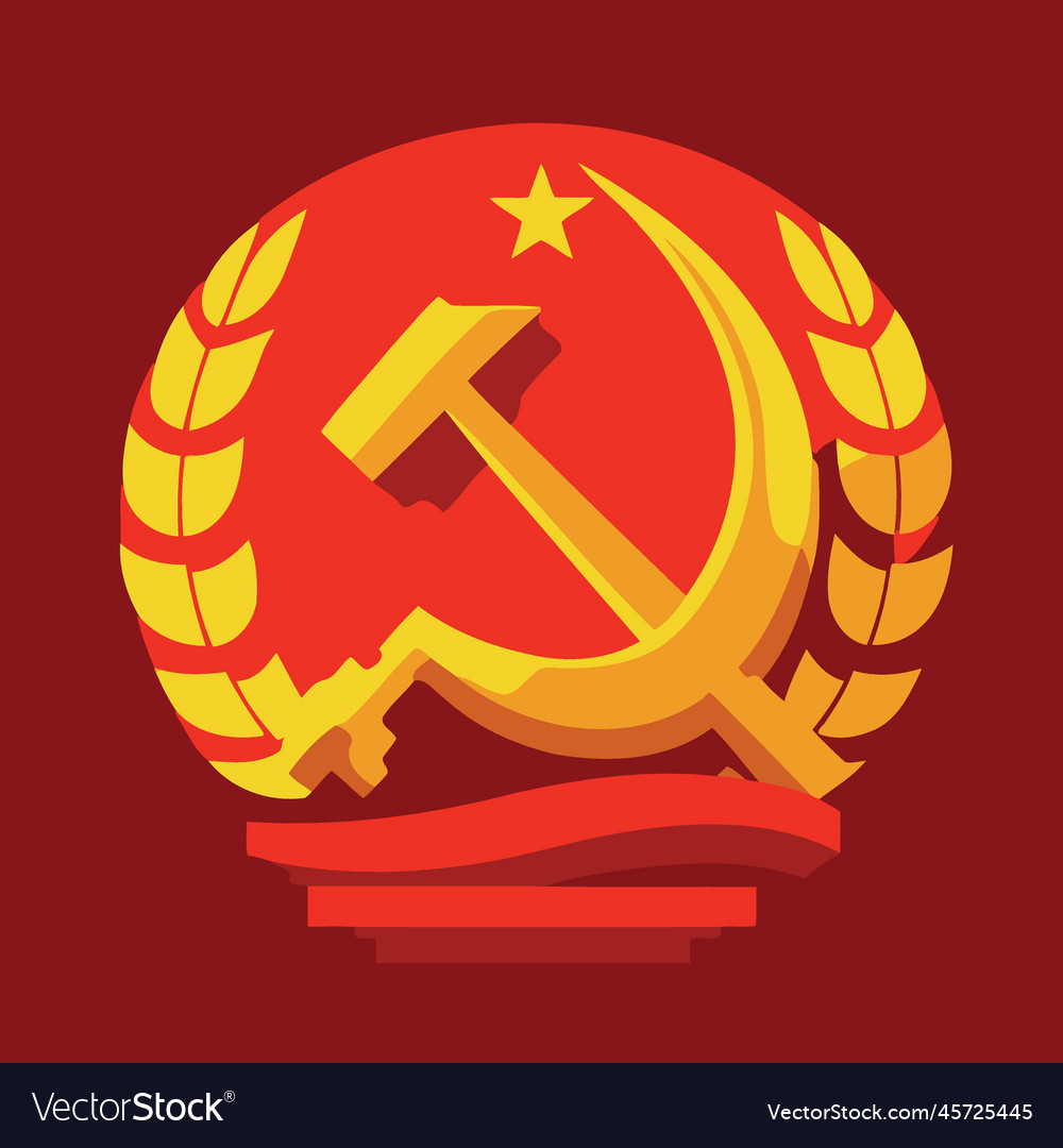 In communist style red and yellow colors Vector Image