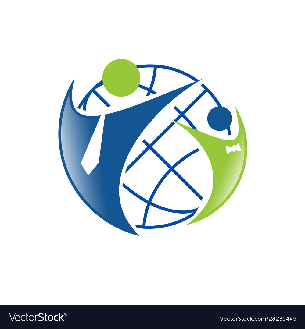 Job recruitment logo global abstract businessman