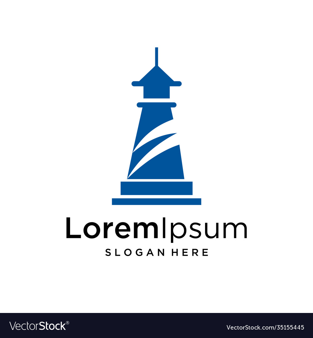 Lighthouse logo template building