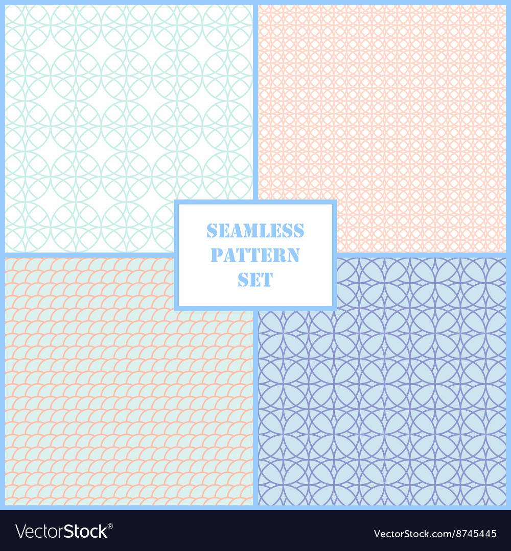 Pastel retro different seamless patterns