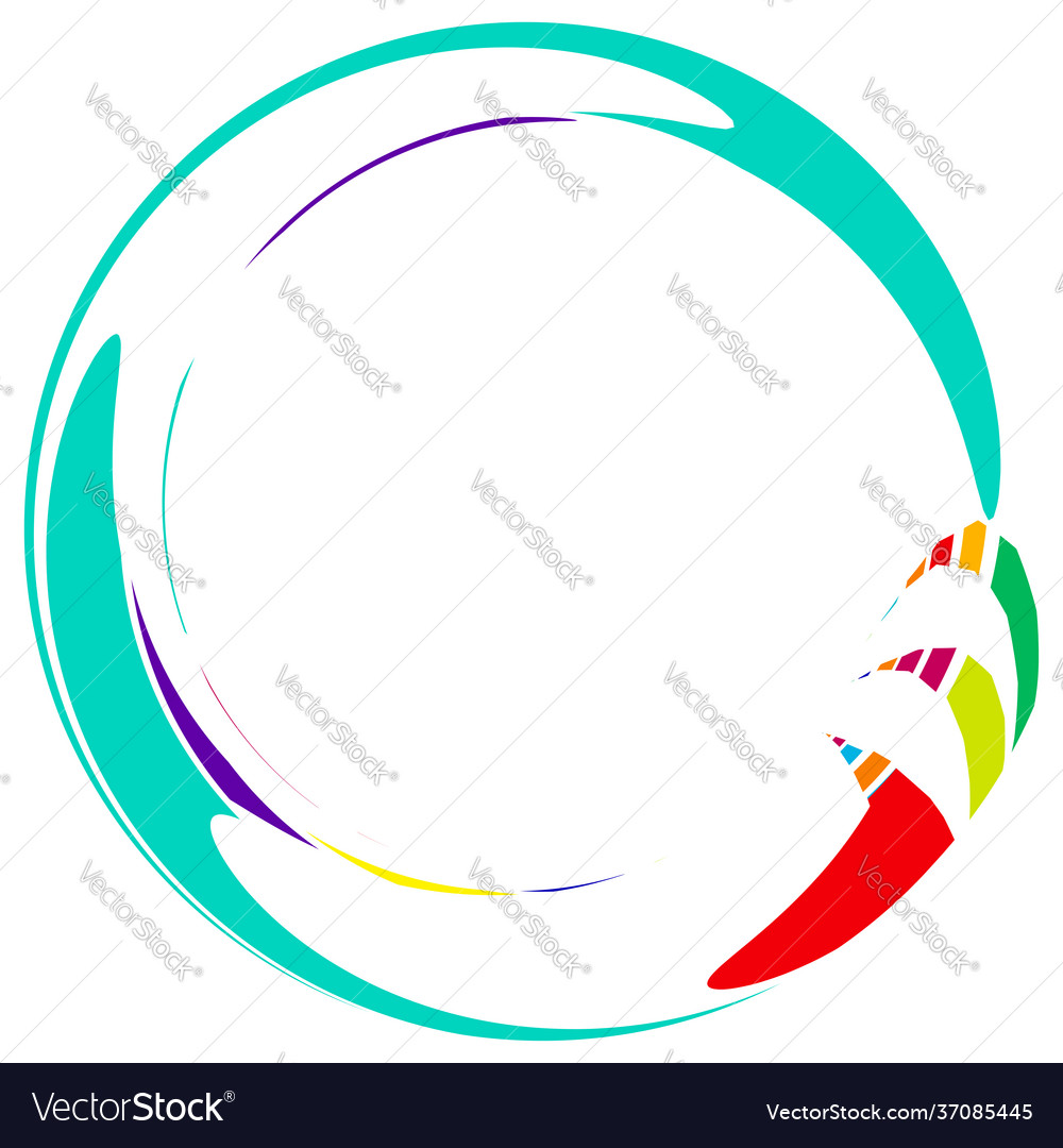 Radial abstract geometric circle design element vector image Radial abstract geometric circle design element