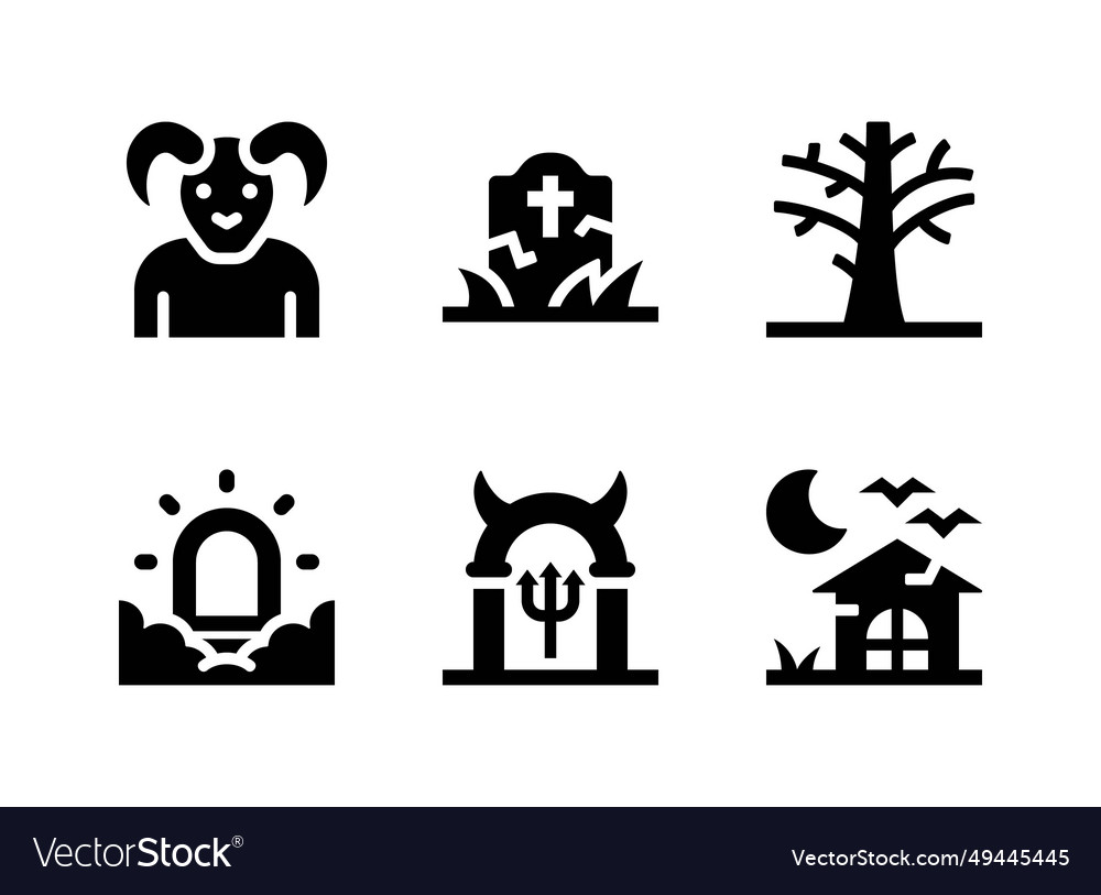 Einfacher Satz von halloween verwandten soliden Icons