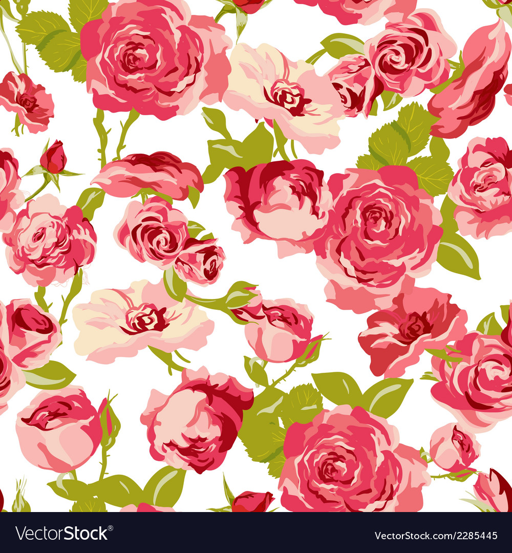 Download Vintage Seamless Roses Background Royalty Free Vector Image